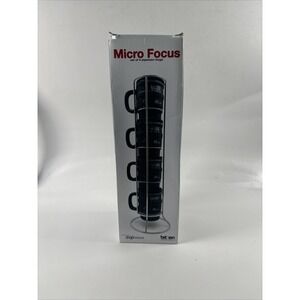 Micro Focus Camera Lens Espresso Mug Set of 4 w/ Stand Bitt'en Nub Design 80ml